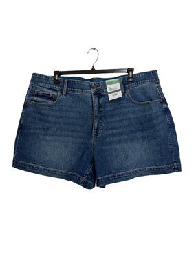 Terra & Sky  Plus Size 22W A-Line Blue Denim Shorts - 5" Inseam Comfy Waistband